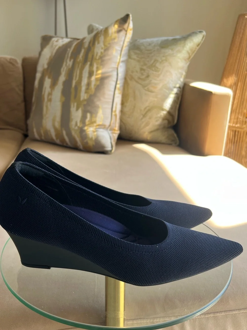 Vivaia Deborah Pointed Toe Wedges - Size 42 Euro, 11 US - Navy